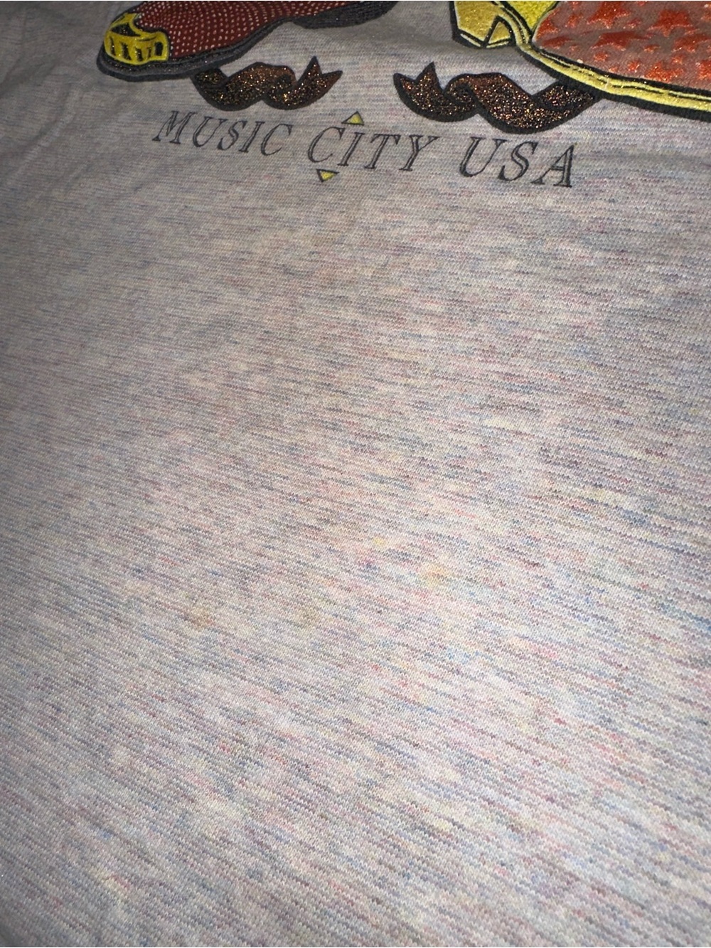 Vtg 90s Nashville Glittery Cotton Tshirt - Picture 8 of 10